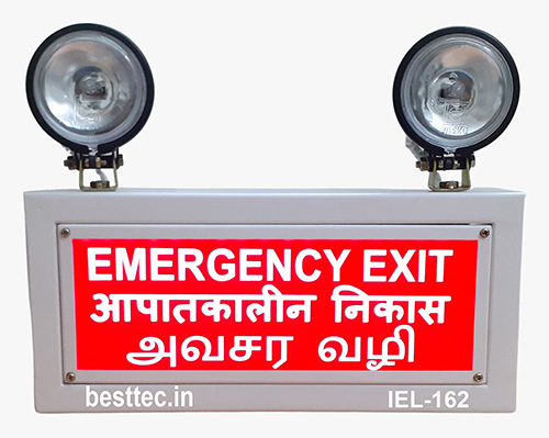 Industrial emergency light with sensor